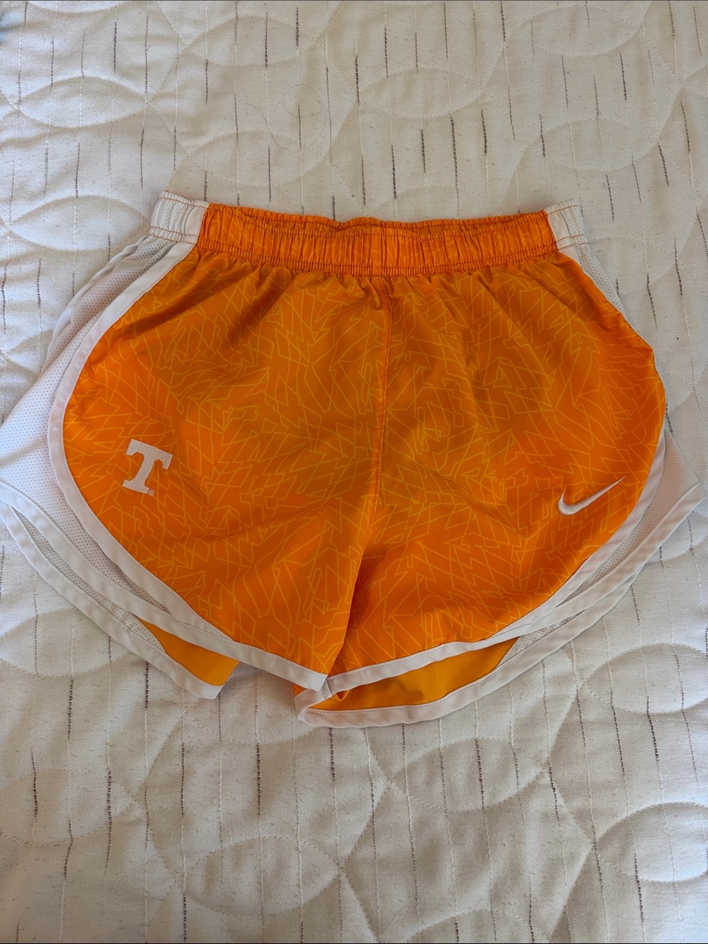 Nike Women’s Bright Orange Tennessee Running Shorts with White Trim
